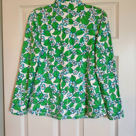 T by Talbots Cozy Crush Half-Zip Pullover Floral Fields M - Picture 4 of 4